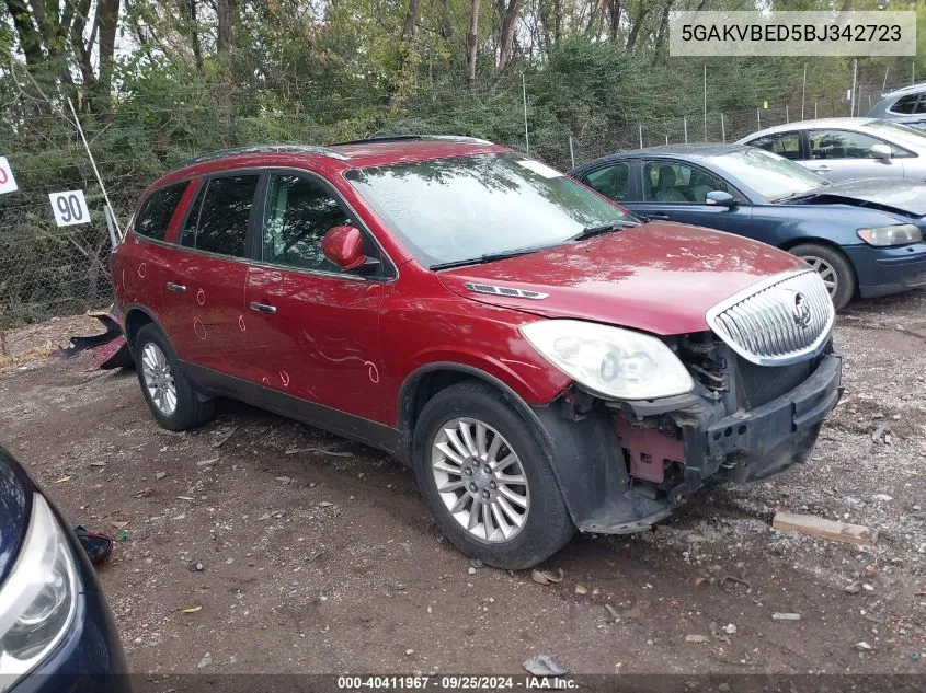 5GAKVBED5BJ342723 2011 Buick Enclave 1Xl