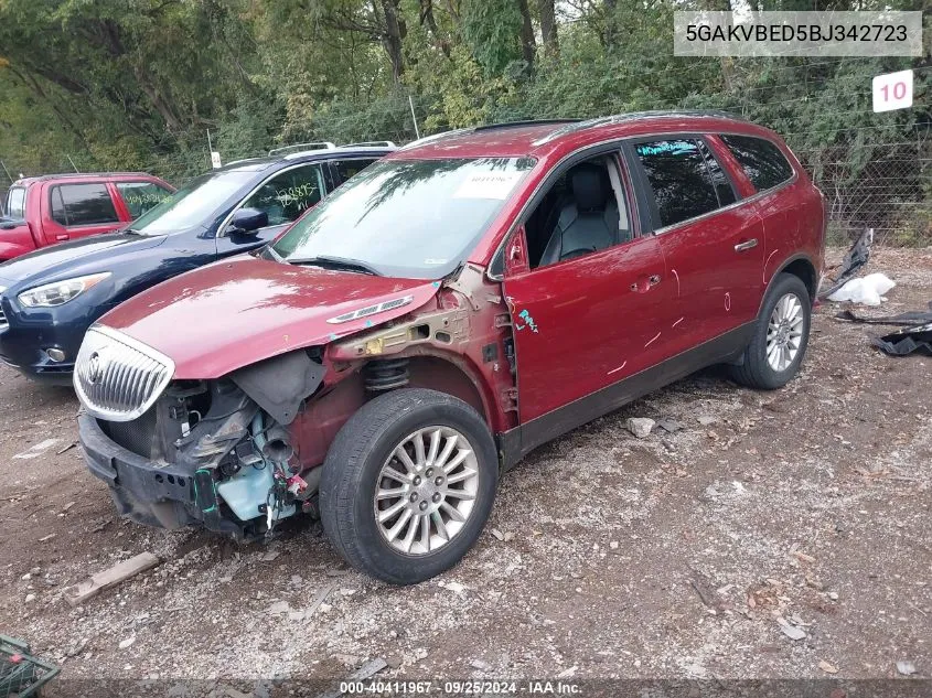 2011 Buick Enclave 1Xl VIN: 5GAKVBED5BJ342723 Lot: 40411967