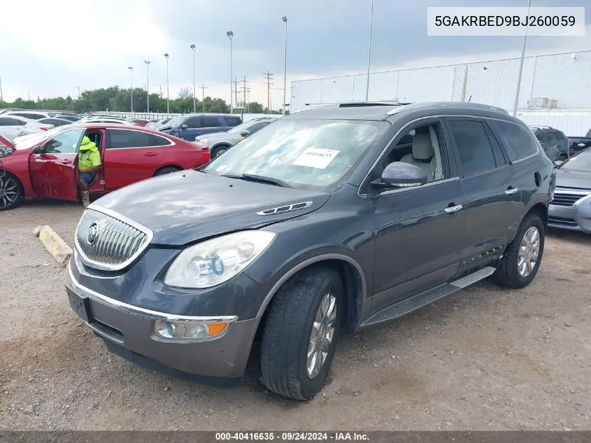 2011 Buick Enclave 1Xl VIN: 5GAKRBED9BJ260059 Lot: 40416635