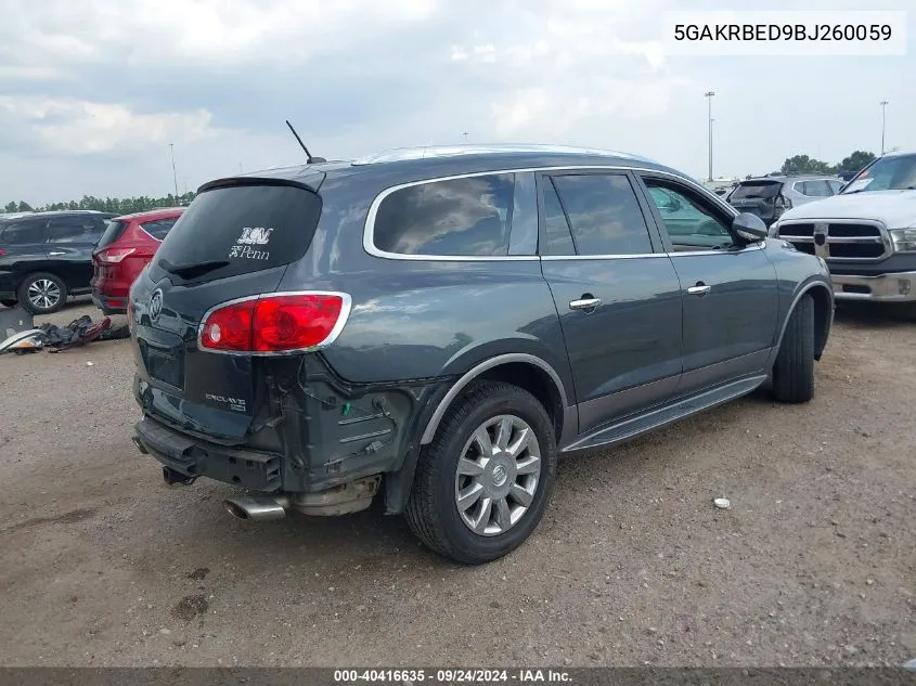 2011 Buick Enclave 1Xl VIN: 5GAKRBED9BJ260059 Lot: 40416635