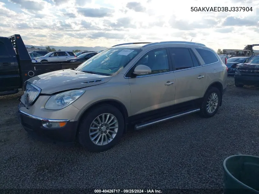 5GAKVAED3BJ337904 2011 Buick Enclave Cx