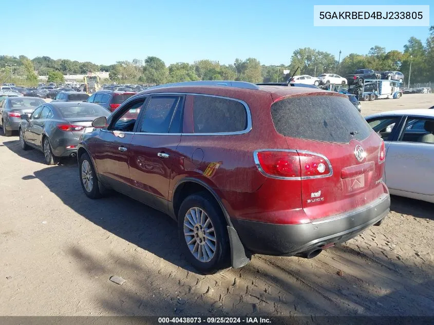 2011 Buick Enclave 1Xl VIN: 5GAKRBED4BJ233805 Lot: 40438073