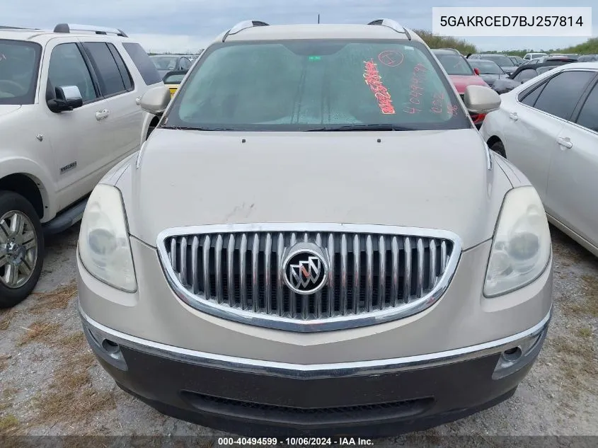 2011 Buick Enclave Cxl VIN: 5GAKRCED7BJ257814 Lot: 40494599