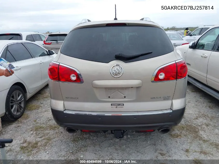 2011 Buick Enclave Cxl VIN: 5GAKRCED7BJ257814 Lot: 40494599