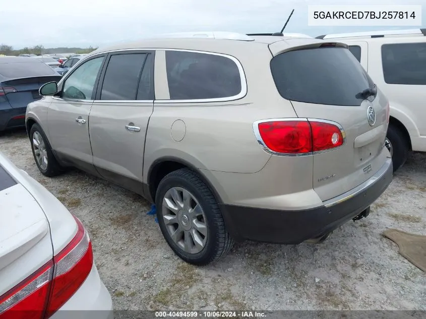 2011 Buick Enclave Cxl VIN: 5GAKRCED7BJ257814 Lot: 40494599