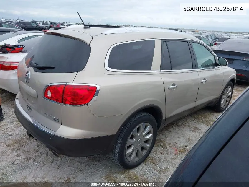 2011 Buick Enclave Cxl VIN: 5GAKRCED7BJ257814 Lot: 40494599