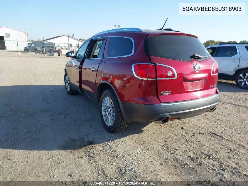 2011 Buick Enclave 1Xl VIN: 5GAKVBED8BJ318903 Lot: 40571220