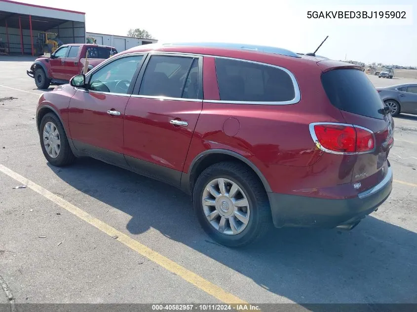 2011 Buick Enclave 1Xl VIN: 5GAKVBED3BJ195902 Lot: 40582957