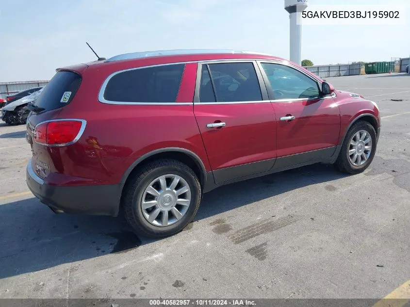 2011 Buick Enclave 1Xl VIN: 5GAKVBED3BJ195902 Lot: 40582957