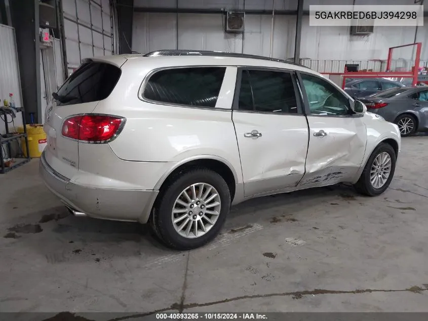 2011 Buick Enclave 1Xl VIN: 5GAKRBED6BJ394298 Lot: 40593265