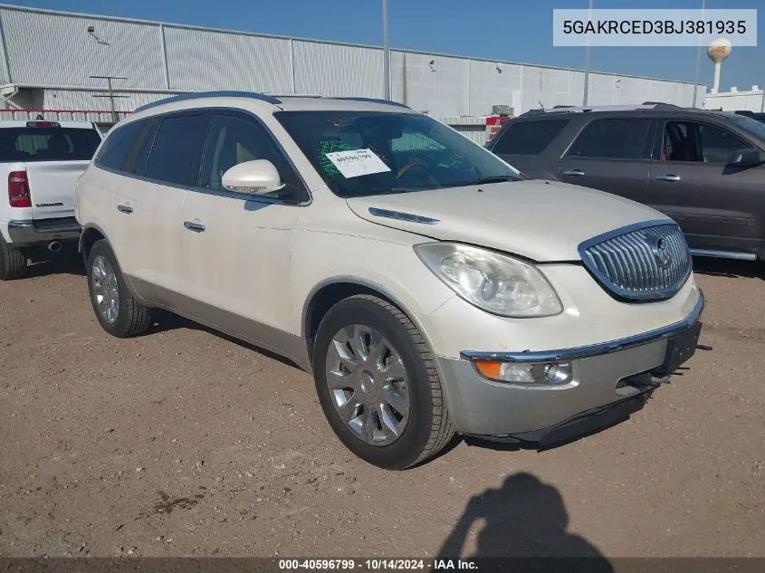 2011 Buick Enclave 2Xl VIN: 5GAKRCED3BJ381935 Lot: 40596799