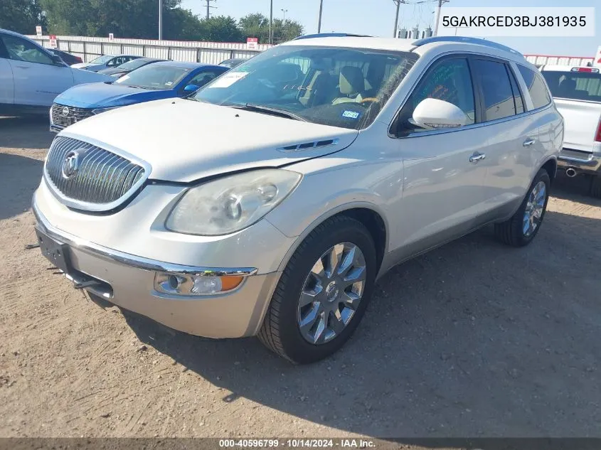 2011 Buick Enclave 2Xl VIN: 5GAKRCED3BJ381935 Lot: 40596799