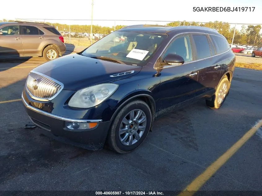 2011 Buick Enclave Cxl VIN: 5GAKRBED6BJ419717 Lot: 40605987