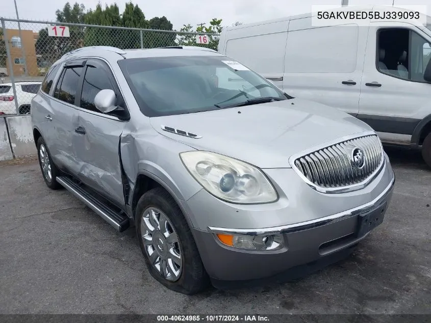 2011 Buick Enclave Cxl VIN: 5GAKVBED5BJ339093 Lot: 40624985