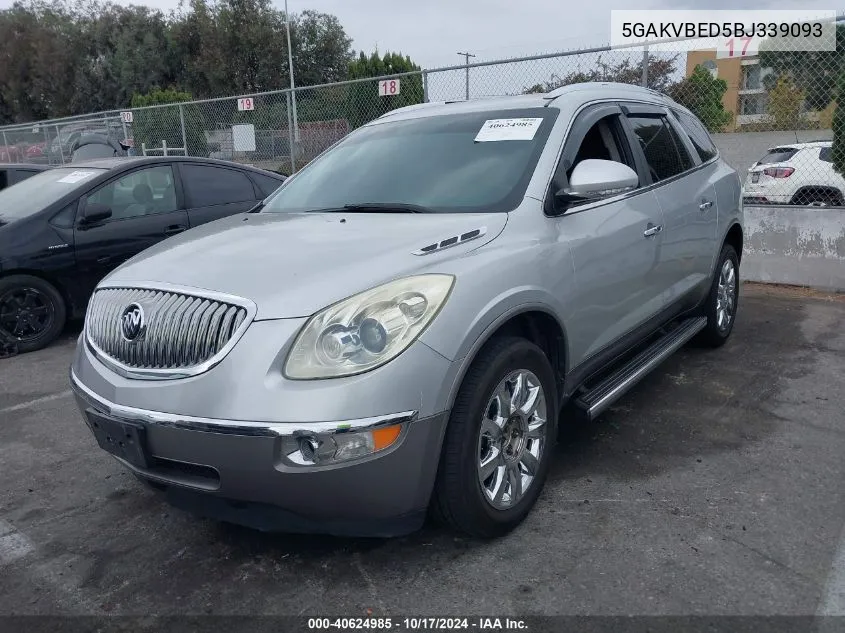 2011 Buick Enclave Cxl VIN: 5GAKVBED5BJ339093 Lot: 40624985