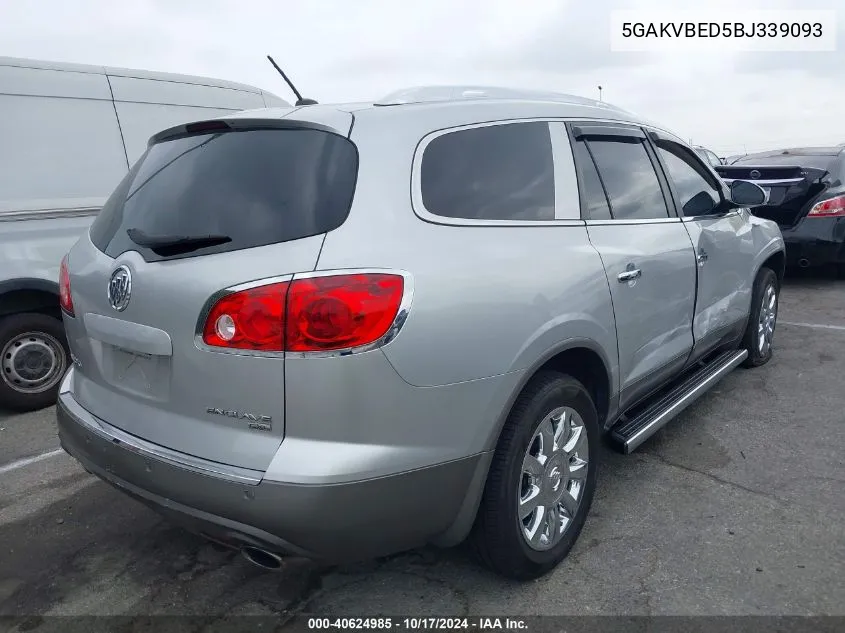 2011 Buick Enclave Cxl VIN: 5GAKVBED5BJ339093 Lot: 40624985