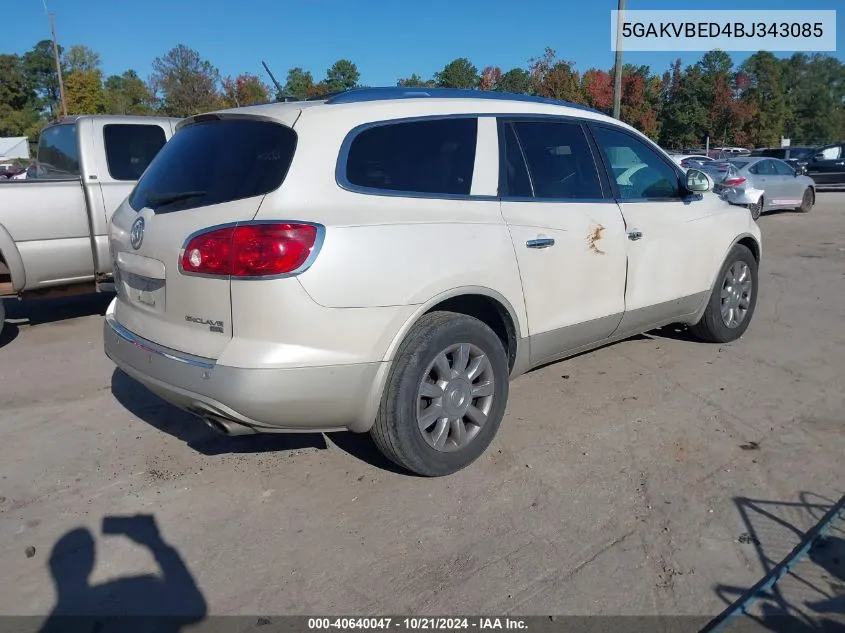 2011 Buick Enclave 1Xl VIN: 5GAKVBED4BJ343085 Lot: 40640047