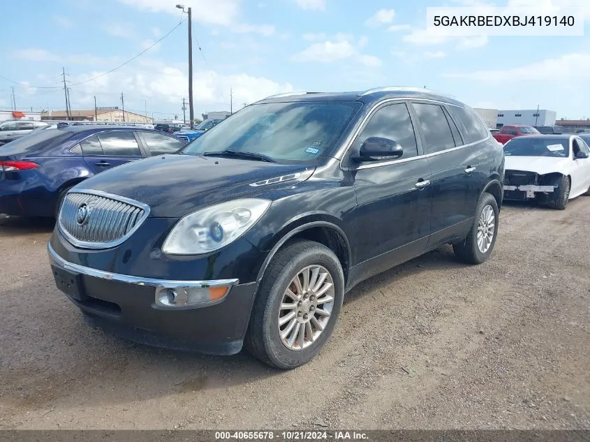 2011 Buick Enclave 1Xl VIN: 5GAKRBEDXBJ419140 Lot: 40655678