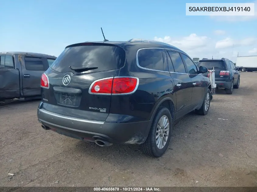 2011 Buick Enclave 1Xl VIN: 5GAKRBEDXBJ419140 Lot: 40655678