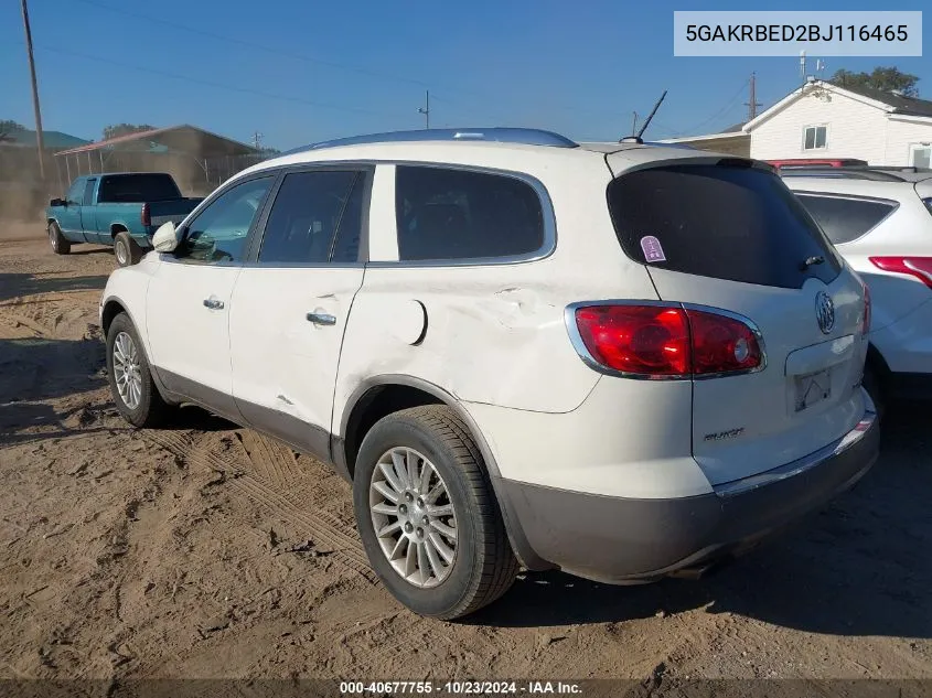 2011 Buick Enclave 1Xl VIN: 5GAKRBED2BJ116465 Lot: 40677755