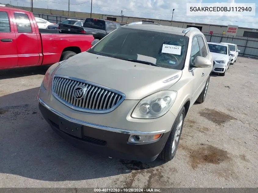 2011 Buick Enclave 2Xl VIN: 5GAKRCED0BJ112940 Lot: 40712263