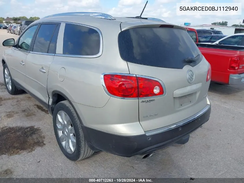 2011 Buick Enclave 2Xl VIN: 5GAKRCED0BJ112940 Lot: 40712263