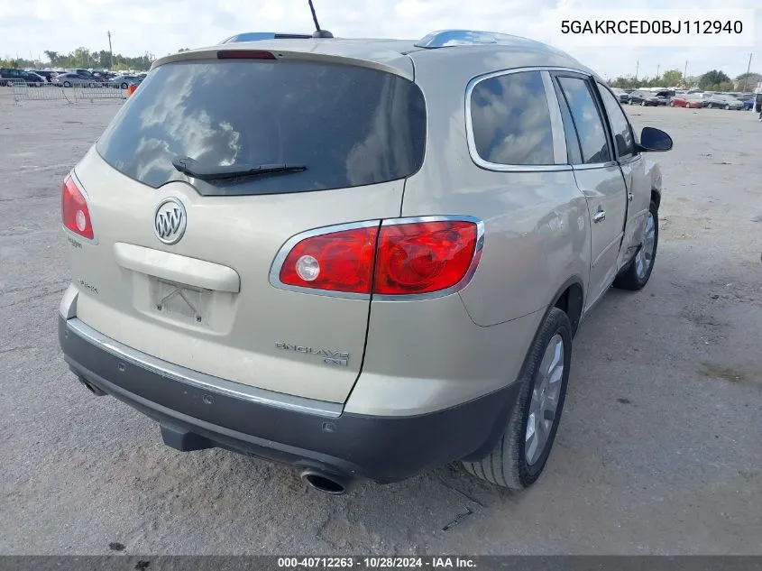 2011 Buick Enclave 2Xl VIN: 5GAKRCED0BJ112940 Lot: 40712263