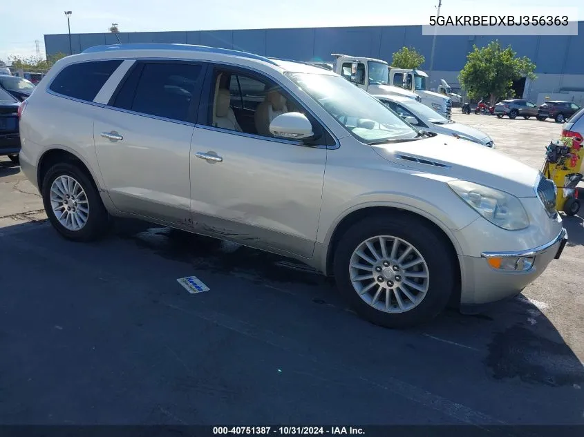 2011 Buick Enclave 1Xl VIN: 5GAKRBEDXBJ356363 Lot: 40751387