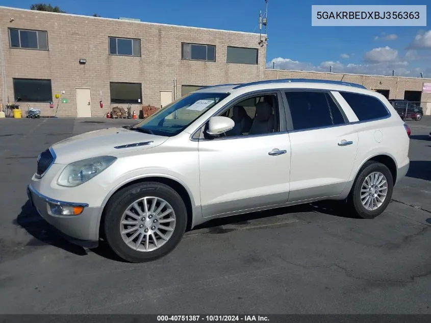 2011 Buick Enclave 1Xl VIN: 5GAKRBEDXBJ356363 Lot: 40751387