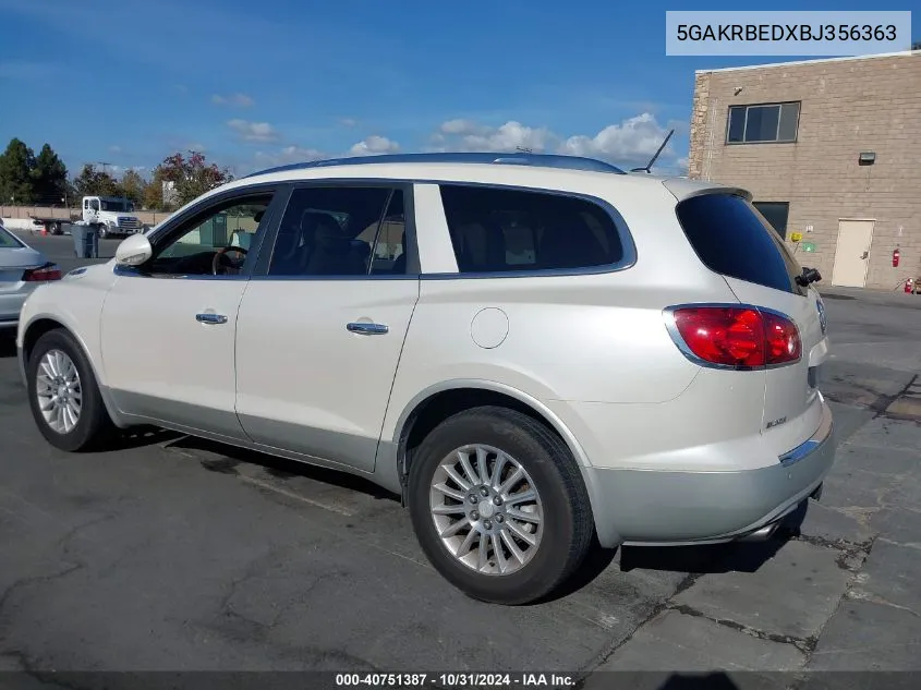 2011 Buick Enclave 1Xl VIN: 5GAKRBEDXBJ356363 Lot: 40751387