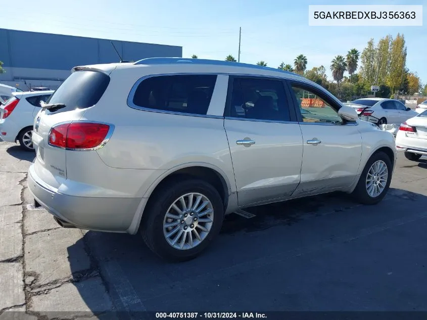 2011 Buick Enclave 1Xl VIN: 5GAKRBEDXBJ356363 Lot: 40751387