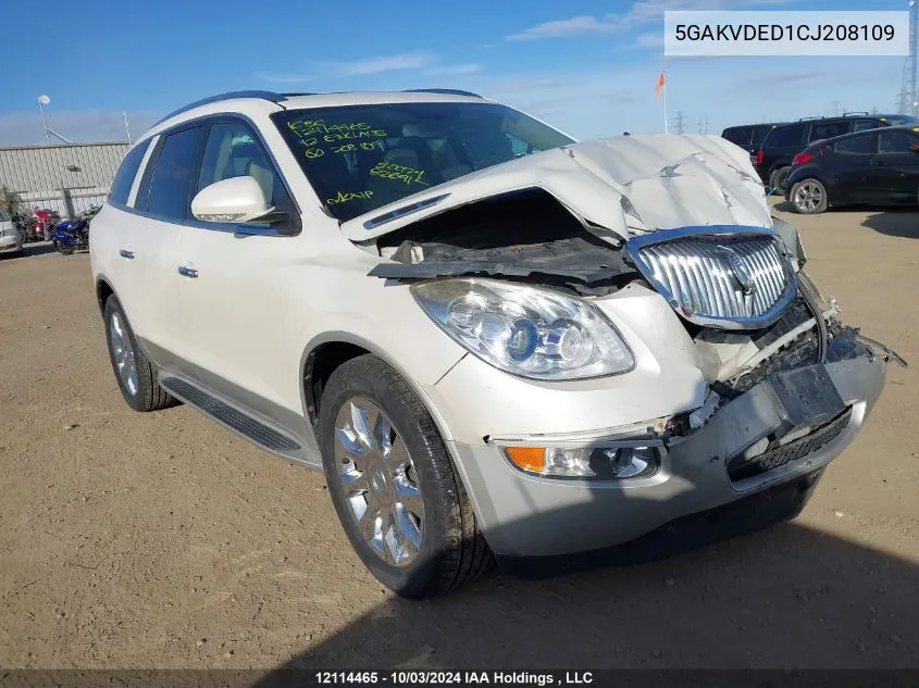 2012 Buick Enclave VIN: 5GAKVDED1CJ208109 Lot: 12114465