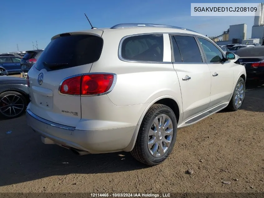 2012 Buick Enclave VIN: 5GAKVDED1CJ208109 Lot: 12114465