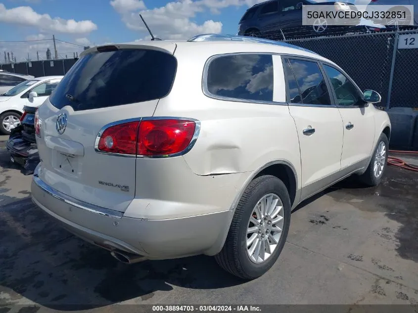 2012 Buick Enclave Leather VIN: 5GAKVCED9CJ332851 Lot: 38894703