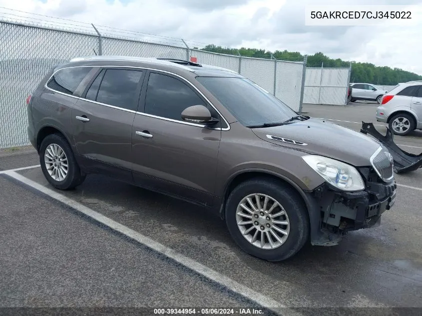 5GAKRCED7CJ345022 2012 Buick Enclave Leather