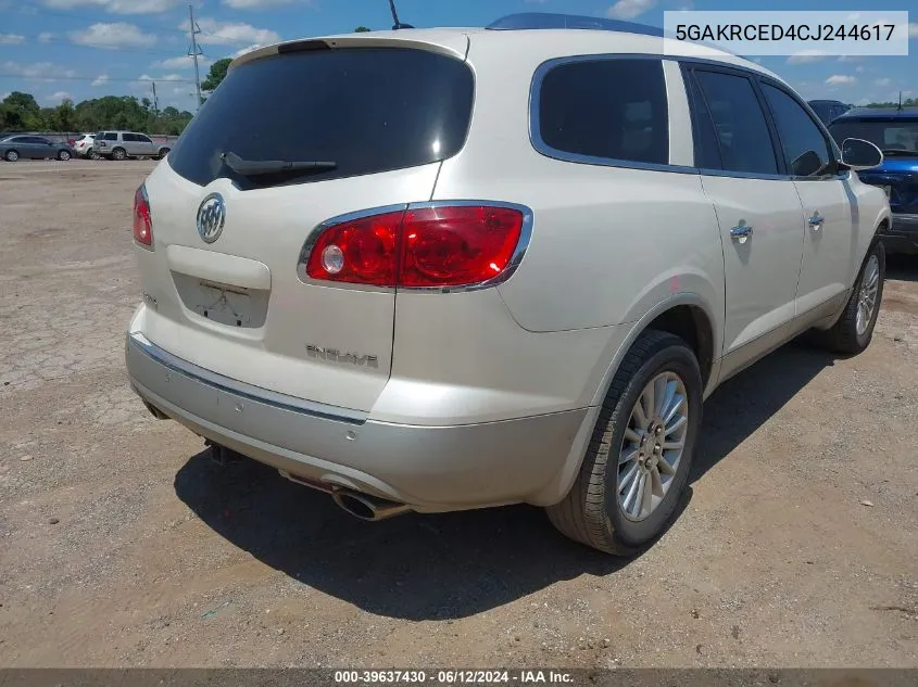 2012 Buick Enclave Leather VIN: 5GAKRCED4CJ244617 Lot: 39637430