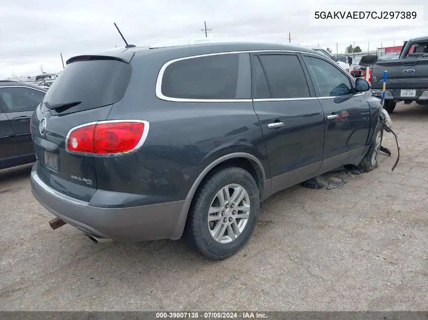 2012 Buick Enclave VIN: 5GAKVAED7CJ297389 Lot: 39807135