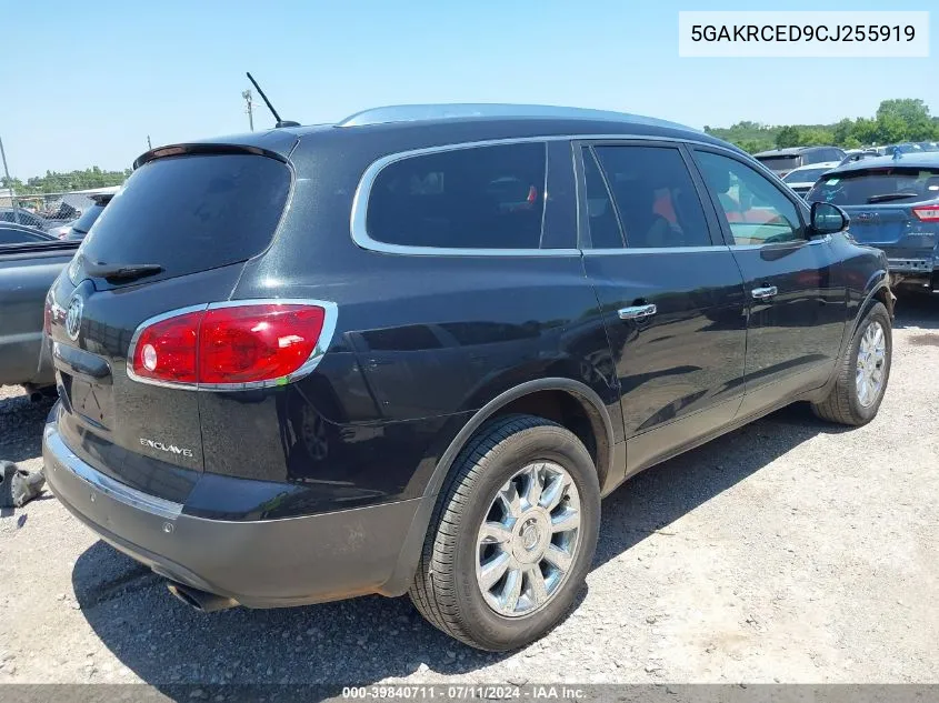 2012 Buick Enclave Leather VIN: 5GAKRCED9CJ255919 Lot: 39840711