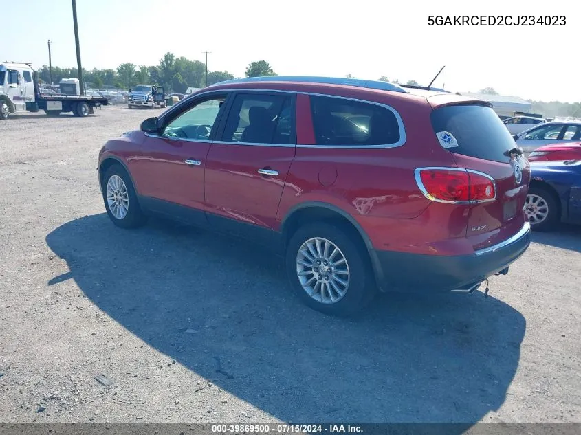 2012 Buick Enclave Leather VIN: 5GAKRCED2CJ234023 Lot: 39869500