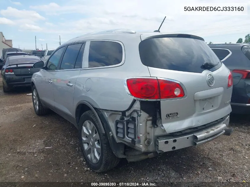 2012 Buick Enclave Premium VIN: 5GAKRDED6CJ333160 Lot: 39895393