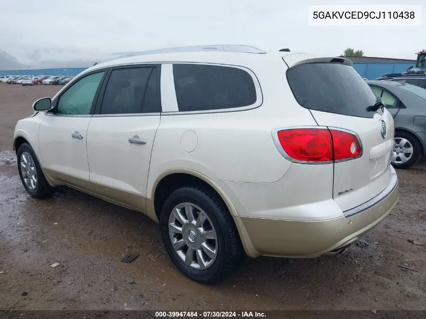 2012 Buick Enclave Leather VIN: 5GAKVCED9CJ110438 Lot: 39947484