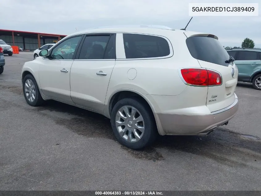 2012 Buick Enclave VIN: 5GAKRDED1CJ389409 Lot: 40064383