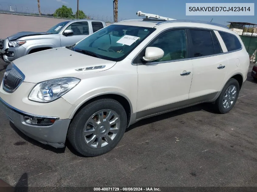 2012 Buick Enclave Premium VIN: 5GAKVDED7CJ423414 Lot: 40071729