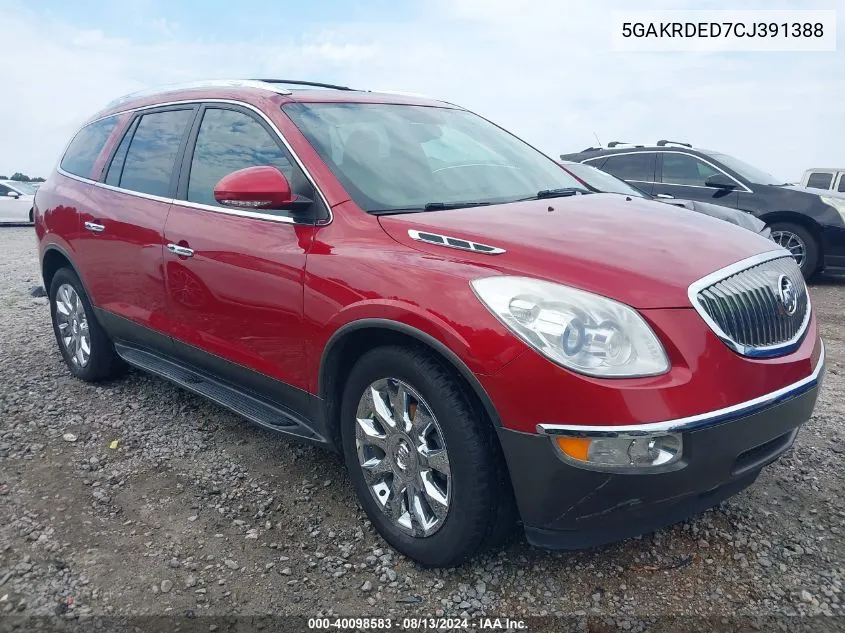 2012 Buick Enclave Premium VIN: 5GAKRDED7CJ391388 Lot: 40098583