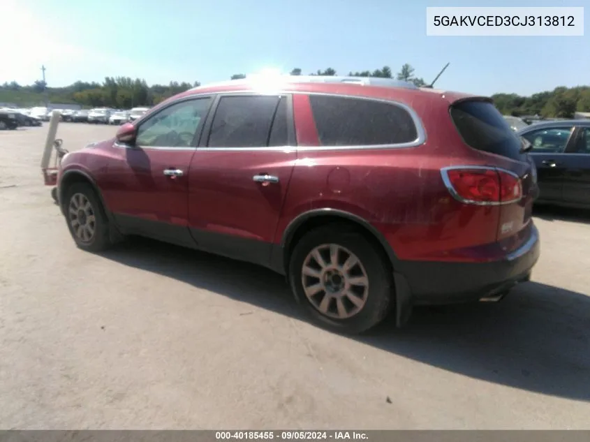 2012 Buick Enclave Leather VIN: 5GAKVCED3CJ313812 Lot: 40185455