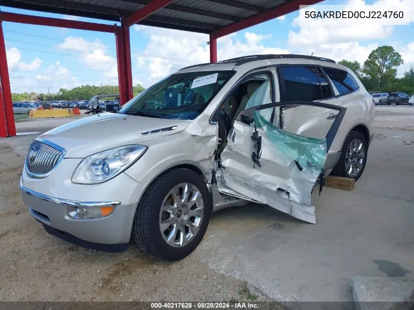 2012 Buick Enclave Premium VIN: 5GAKRDED0CJ224760 Lot: 40217628