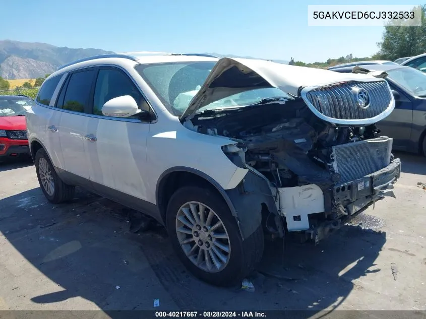 5GAKVCED6CJ332533 2012 Buick Enclave Leather