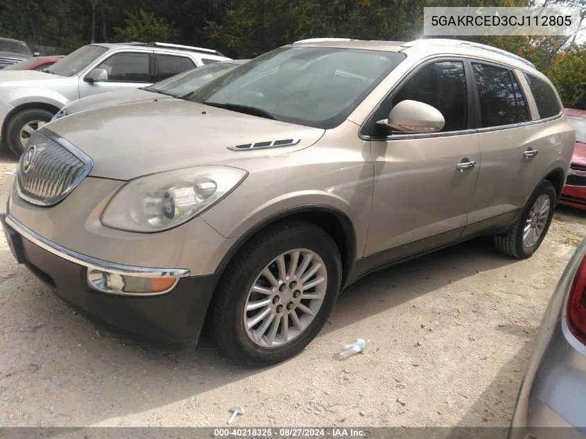 2012 Buick Enclave Leather VIN: 5GAKRCED3CJ112805 Lot: 40218325