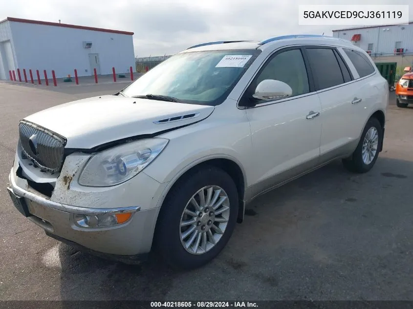 5GAKVCED9CJ361119 2012 Buick Enclave Leather