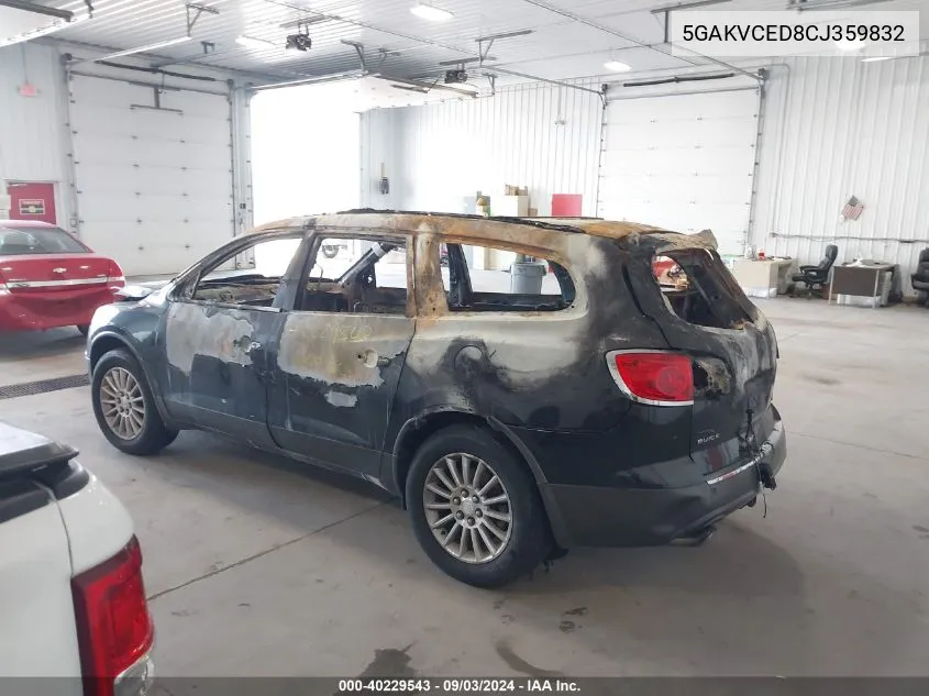 2012 Buick Enclave Leather VIN: 5GAKVCED8CJ359832 Lot: 40229543